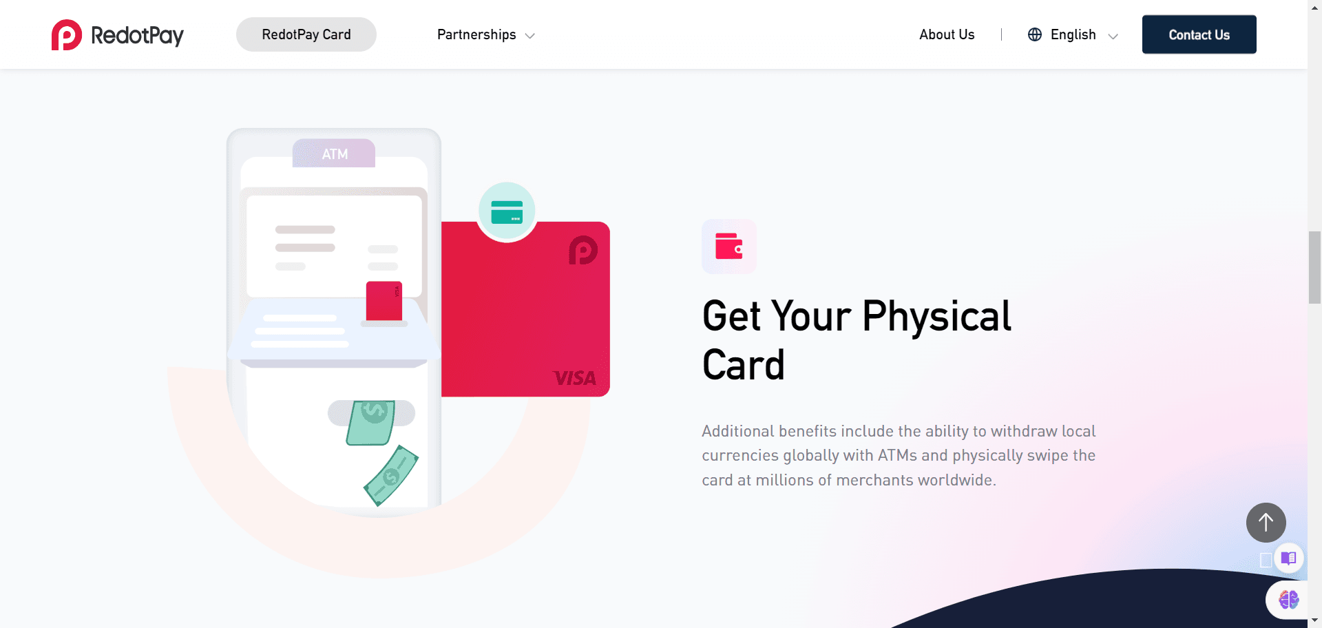 Which digital wallets can be linked to the RedotPay virtual card?